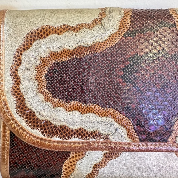 Vintage Carlos Falchi Snake Skin Envelope Shoulder Bag - Picture 14 of 15